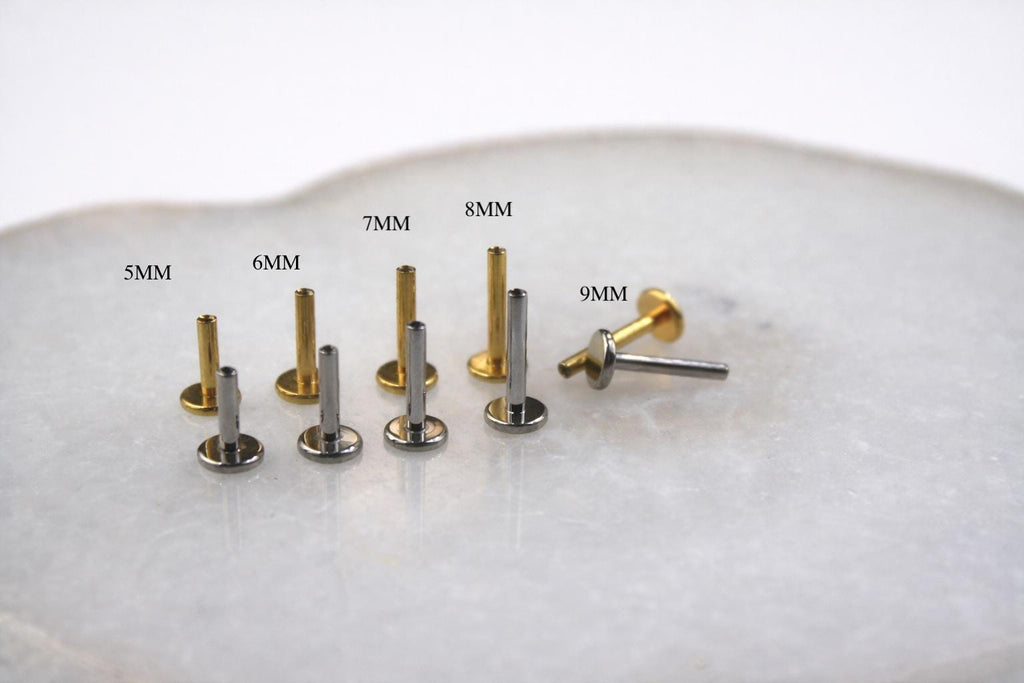 Titanium Gold CZ Rocking Horse Stud Earring, Tiny Cartilage Helix Tragus Lobe Jewelry