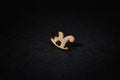 Titanium Gold CZ Rocking Horse Stud Earring, Tiny Cartilage Helix Tragus Lobe Jewelry